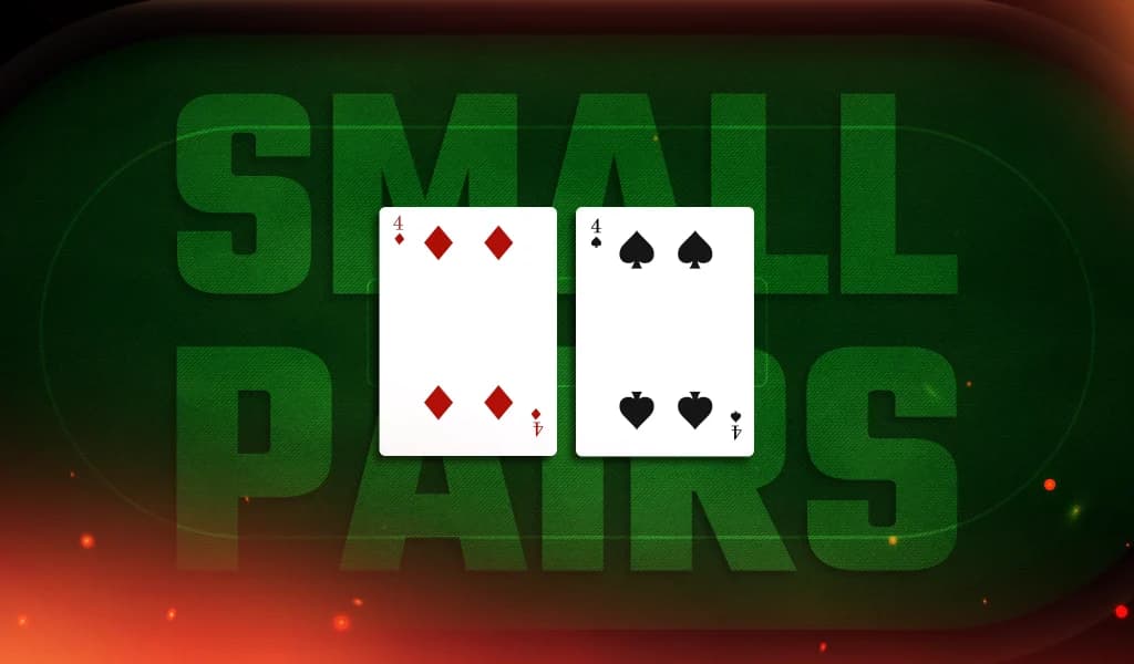 two "small pair" cards - 4 of diamonds and 4 of spades