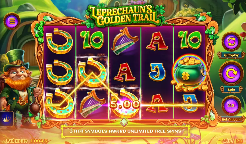 Ignition Casino Leprechaun's Golden Trail Hot Drop Jackpots slots game hot symbols free spins